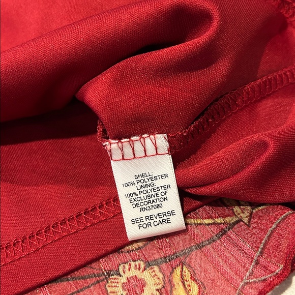 Cato Burgundy Boho Floral Lined Blouse Gold Threads Size XL - Picture 6 of 7